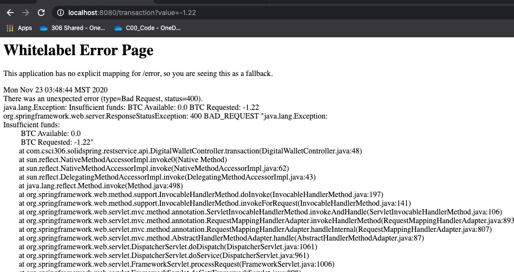 Insufficient Funds Response