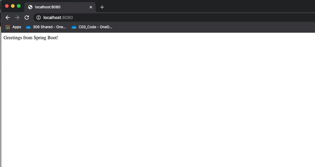 Greetings from Spring Boot! Response